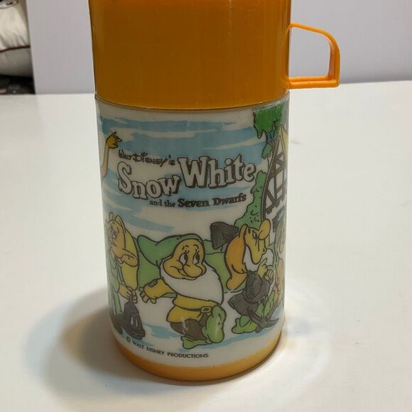 Vintage Disney Snow White Aladdin Thermos seven Dwarves - Picture 6 of 16